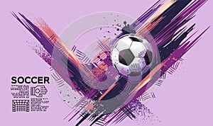 Soccer Template design , Football banner, Sport layout design, Sketch, Drawing, vector ,abstract background, purple