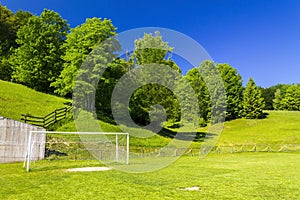 Soccer terrain in nature