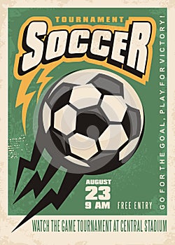 Soccer tournament vector poster template