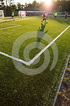 Soccer training on a fotball pitch