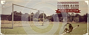 Soccer typography quote vintage banner