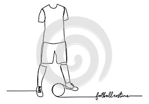 Soccer Uniform One Line Drawing: Continuous Hand Drawn Sport Theme Object