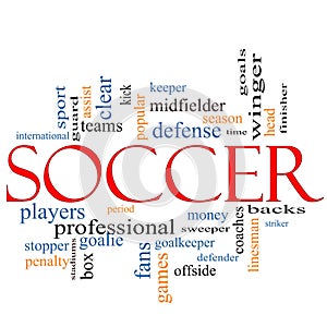 Soccer Word Cloud Concept photo