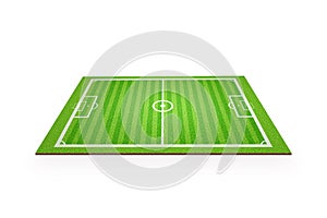Soccerball court in 3d with cross section view
