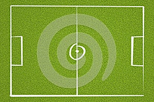 Soccerball court view in flat lay