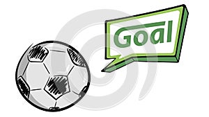 Soccerball and inscription goal