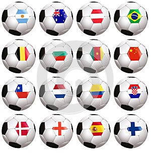 Soccerballs with country flag