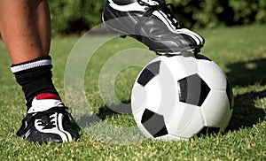 Soccerboot on soccer ball