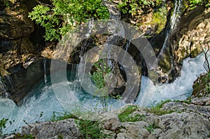 Soce river gorge in Slovenian Alps