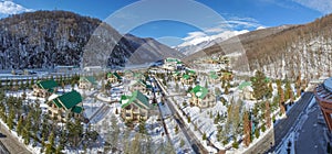 SOCHI, RUSSIA-JANUARY 3, 2017: Cottages in the ski resort Gazprom.