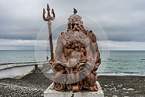 Sculpture of king Neptune on the seafront of the city of Sochi