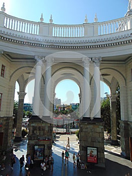 Sochi. Train Station. Elements of the architecture of the station building.