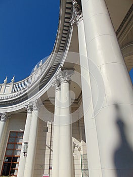 Sochi. Train Station. Elements of the architecture of the station building.