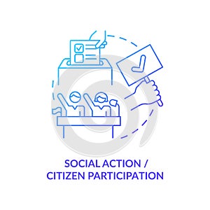 Social action and citizen participation concept icon