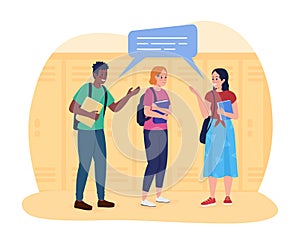 Social awkwardness in high school 2D vector isolated illustration