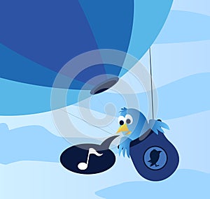 Social blue bird balloon