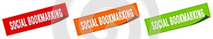 social bookmarking banner. social bookmarking speech bubble label set.