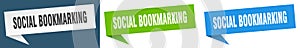 social bookmarking banner. social bookmarking speech bubble label set.