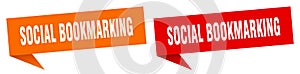 social bookmarking banner. social bookmarking speech bubble label set.