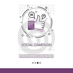 Social Campaign Management Business Content Information Web Banner With Copy Space
