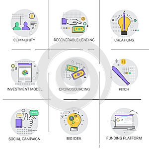 Social Campaign New Idea Development Business Funding Strategy Icon