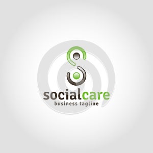 Social care is humanity logo with letter S concept