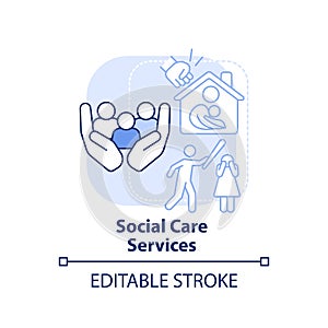 Social care services light blue concept icon