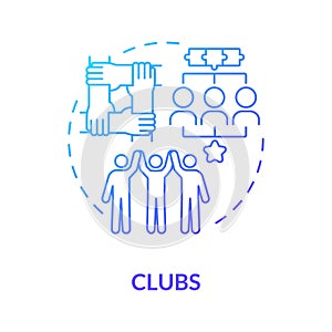 Social club participation blue gradient concept icon