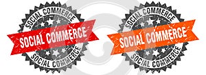 social commerce band sign. social commerce grunge stamp set