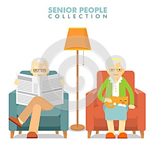 Social concept - old people couple