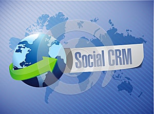 Social crm globe message world map