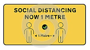 Social distance 1 metre