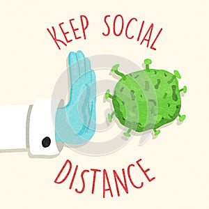 Social distance concept for coronavirus protection
