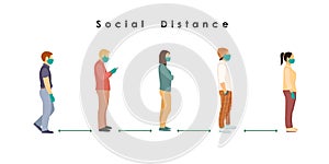 Sociale distanza. pieno lunghezza da progettazione della pittura malato medico un guanti piedi linea contro sul sicuro 