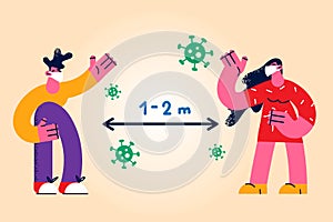 Social distance during pandemic concept.