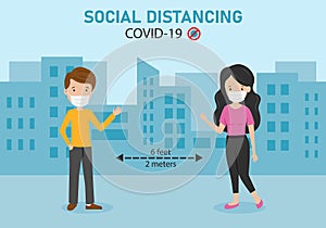 Social distance prevent covid-19 photo
