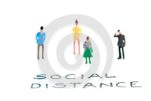 Social distance text showing concept of social distancing during Covid 19 pandemic