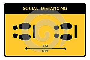 Social distancing banner. Keep the 2 meter distance. Coronovirus epidemic protective