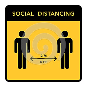 Social distancing banner. Keep the 2 meter distance. Coronovirus epidemic protective photo