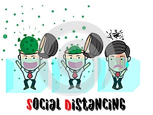 Social Distancing.Businessman and team work