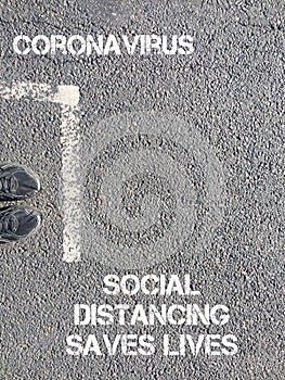 Social distancing coronavirus concept - social distance to slow stop the spread of the virus - stock