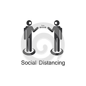 Social distancing icon - Quarantine measures sign-Vector illustration template