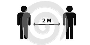 Social distancing icon. Quarantine and precautionary measures. Coronavirus 2019-ncov. Covid-19. Protect yourself and others.