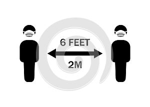 Social distancing icon. Quarantine and precautionary measures. Coronavirus 2019-ncov. Covid-19. Protect yourself and others.