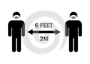 Social distancing icon. Quarantine and precautionary measures. Coronavirus 2019-ncov. Covid-19. Protect yourself and others.