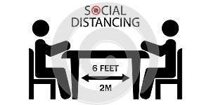 Social distancing icon. Quarantine and precautionary measures. Coronavirus 2019-ncov. Covid-19. Protect yourself and others.