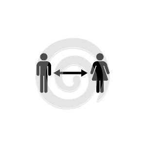 Social Distancing Icon Vector For Any Purposes photo
