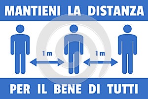 Social distancing - Italian language photo