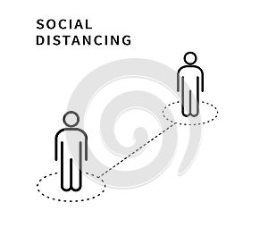 Social distancing. Keep the 1-2 meter distance. Coronovirus epidemic protective. Vector