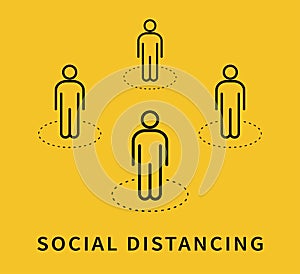 Social distancing. Keep the 1-2 meter distance. Coronovirus epidemic protective. Vector